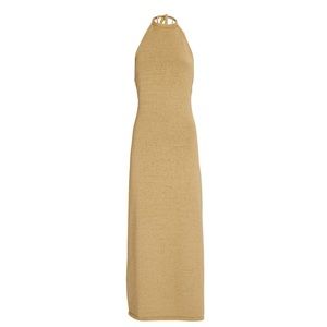 Cult Gaia Beige Maxi Halter Dress Size S